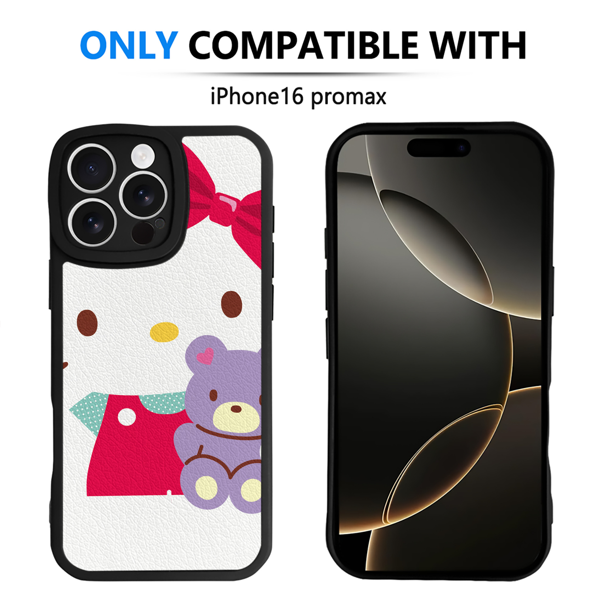 （画像用） Hello Kitty ハローキティ 【iPhone 16シリーズ対応】シリコンスマホケース（レザー調） 材質：シリコン